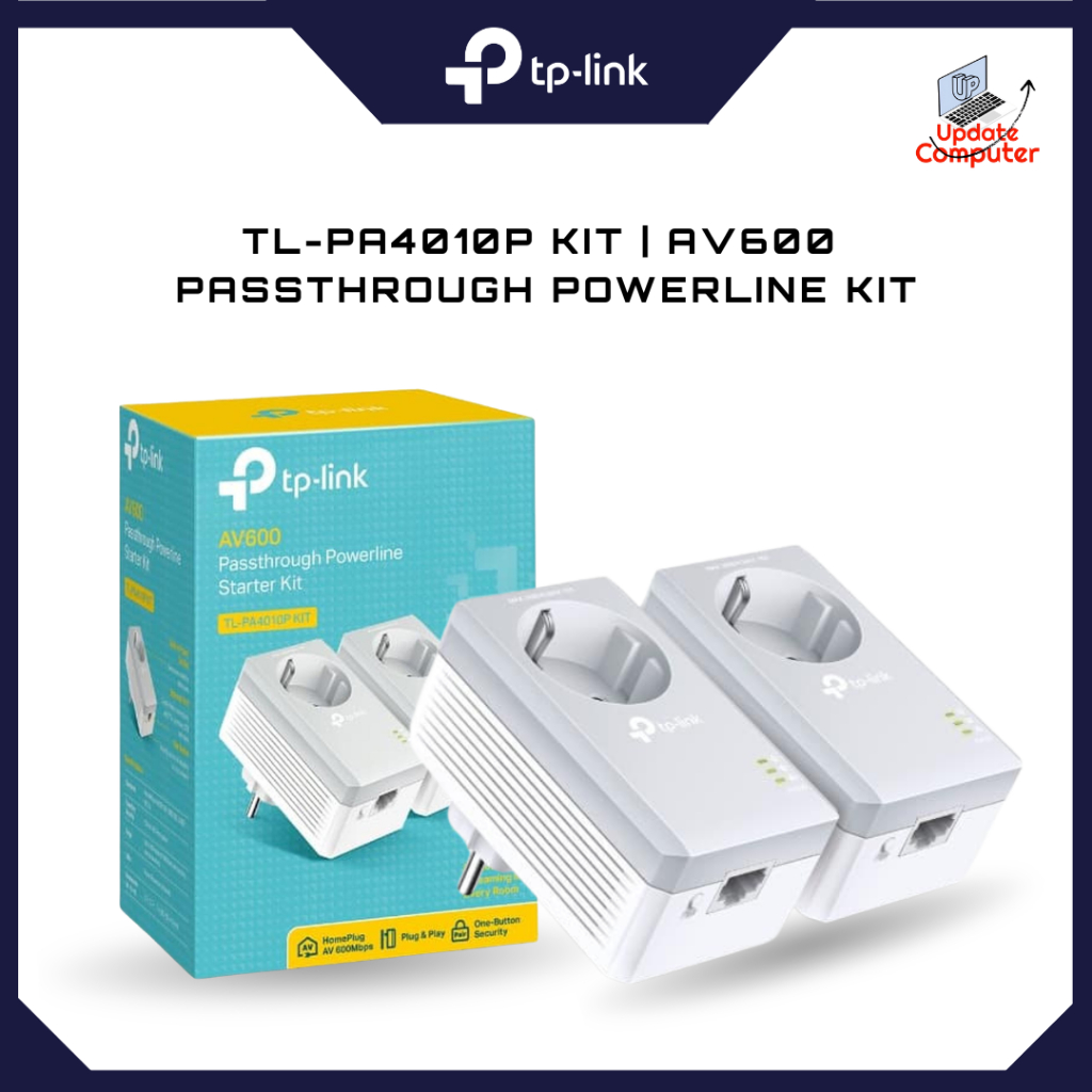 TP-Link TLPA4010P KIT AV600 Passthrough Powerline KIT