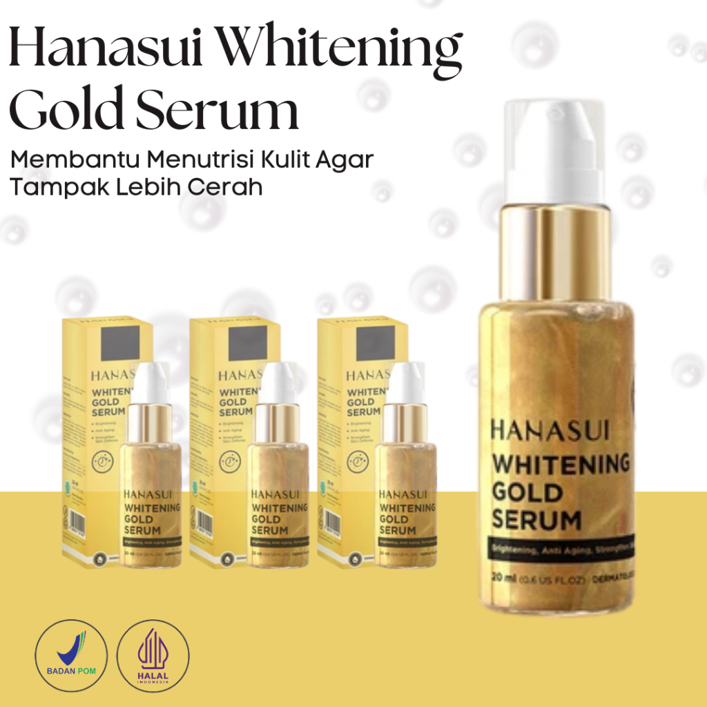 HANASUI Gold Serum Flek & Bintik Hitam Pencerah Wajah Glowing BPOM