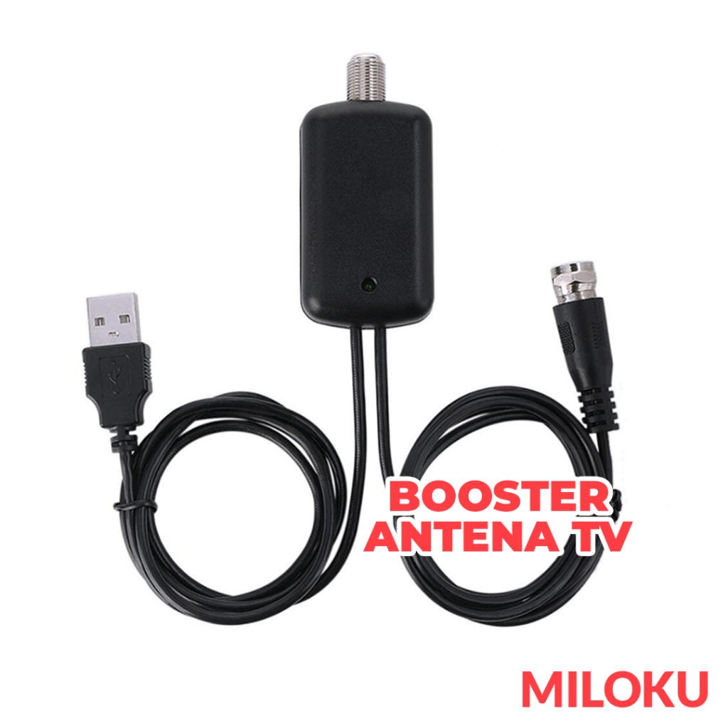 Miloku Penguat Sinyal Antena TV Digital Indoor Outdoor DVB-T2 Receiver Amplifier Signal Booster 4K H