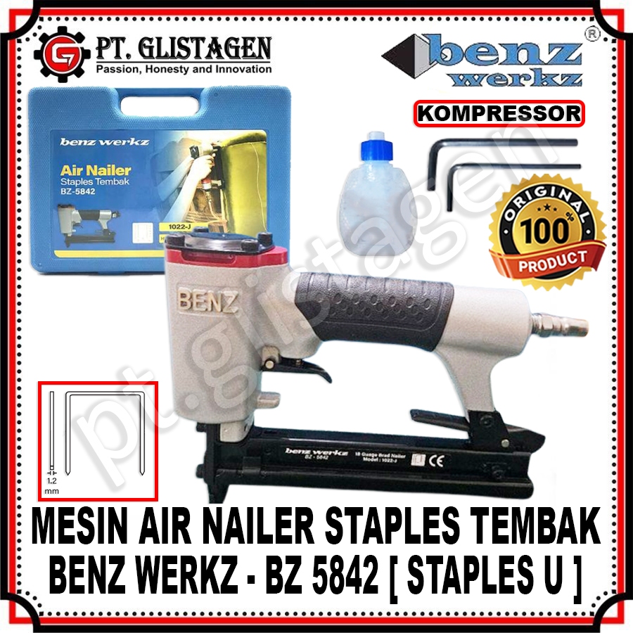 BENZ BZ-5842 1022J 1022 Mesin Air Nailer Steples UTembak Kompresor Angin BZ-5842 1022J 1022 J 1022  