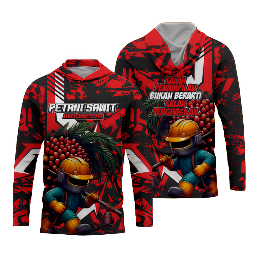 Jersey Petani Sawit Keren Lengan Panjang Full Print Baju Petani Sawit Indonesia Hoodie Premium