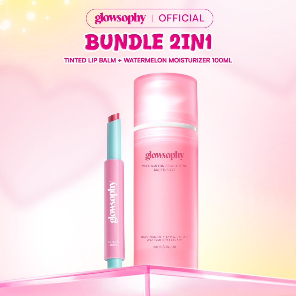 [New Launch] Glowsophy Bundle 2in1 Juicy Splash Set - Color Crush Juicy Tinted Lip Balm + Watermelon