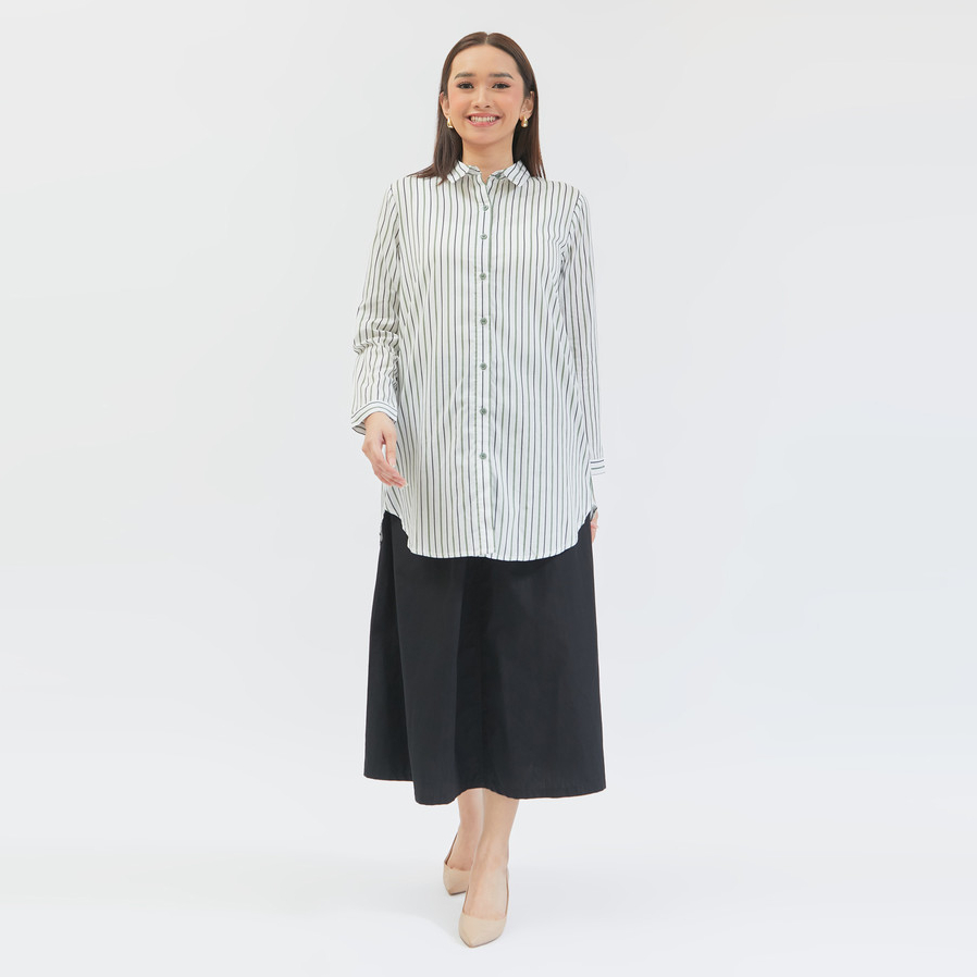 Geela Official - Sadiya Green Stripe Tunic (G.1759) | Tunik Wanita