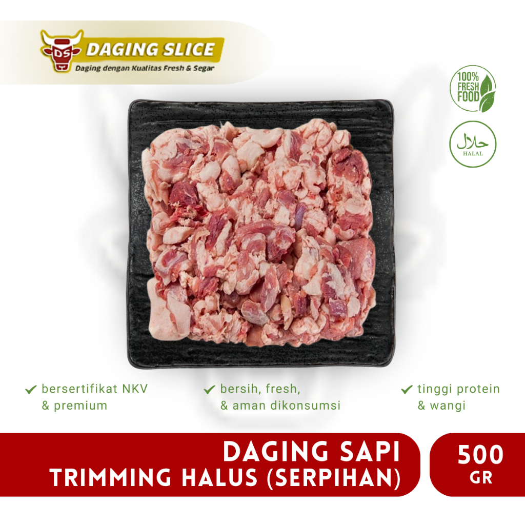 Daging Sapi Trimming Halus 500gr Tetelan Trim Mess Meat Bandung
