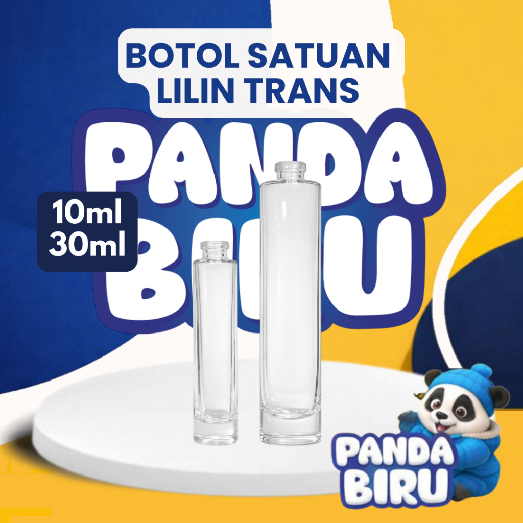 Botol Parfum Press Satuan Lilin Trans 10ml 30ml Botol Minyak Wangi Kaca Perfume Bottle - Panda Biru