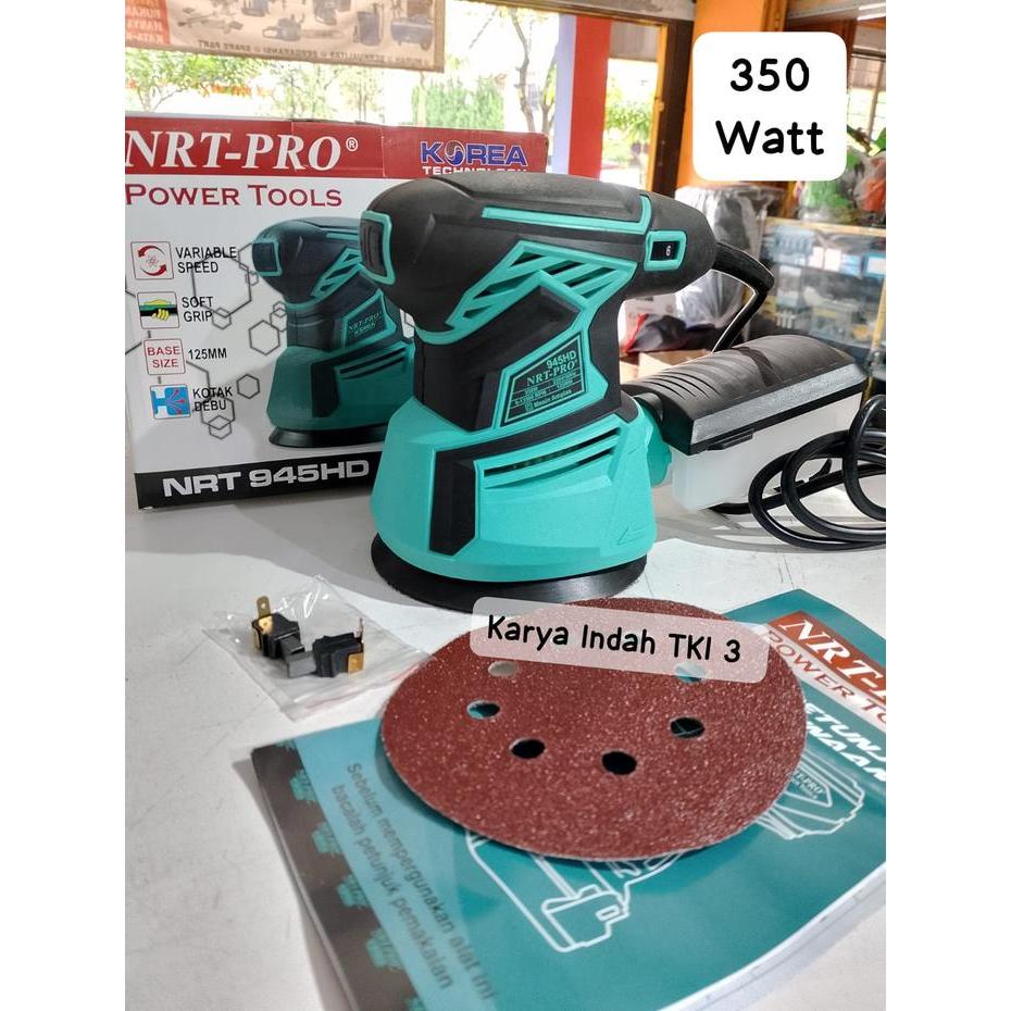 Mesin Amplas Kayu Nrt-Pro 945 Hd Finishing Electric Sander Orbital 945Hd 945 Hd 350Watt 125 Mm