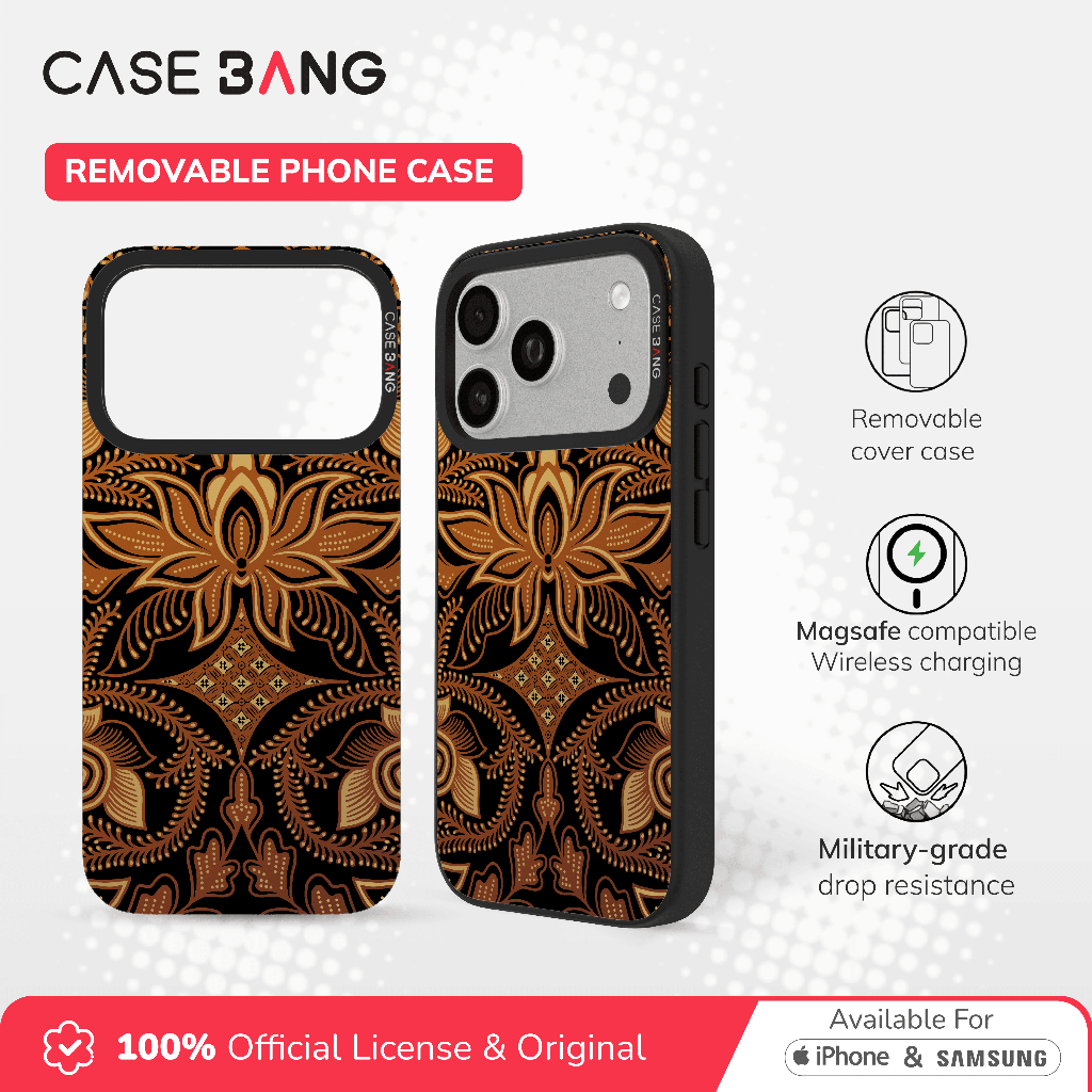 Casebang Removable Phone Case Cover Batik Series - Batik 04 Magnetic Casing Iphone