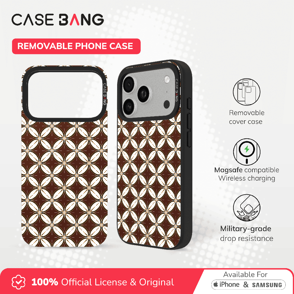 Casebang Removable Phone Case Cover Batik Series - Batik 03 Magnetic Casing Iphone