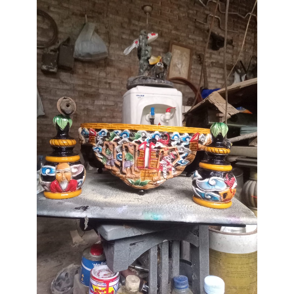 tebok lovebird/sogon ukir motif wayang airbrush