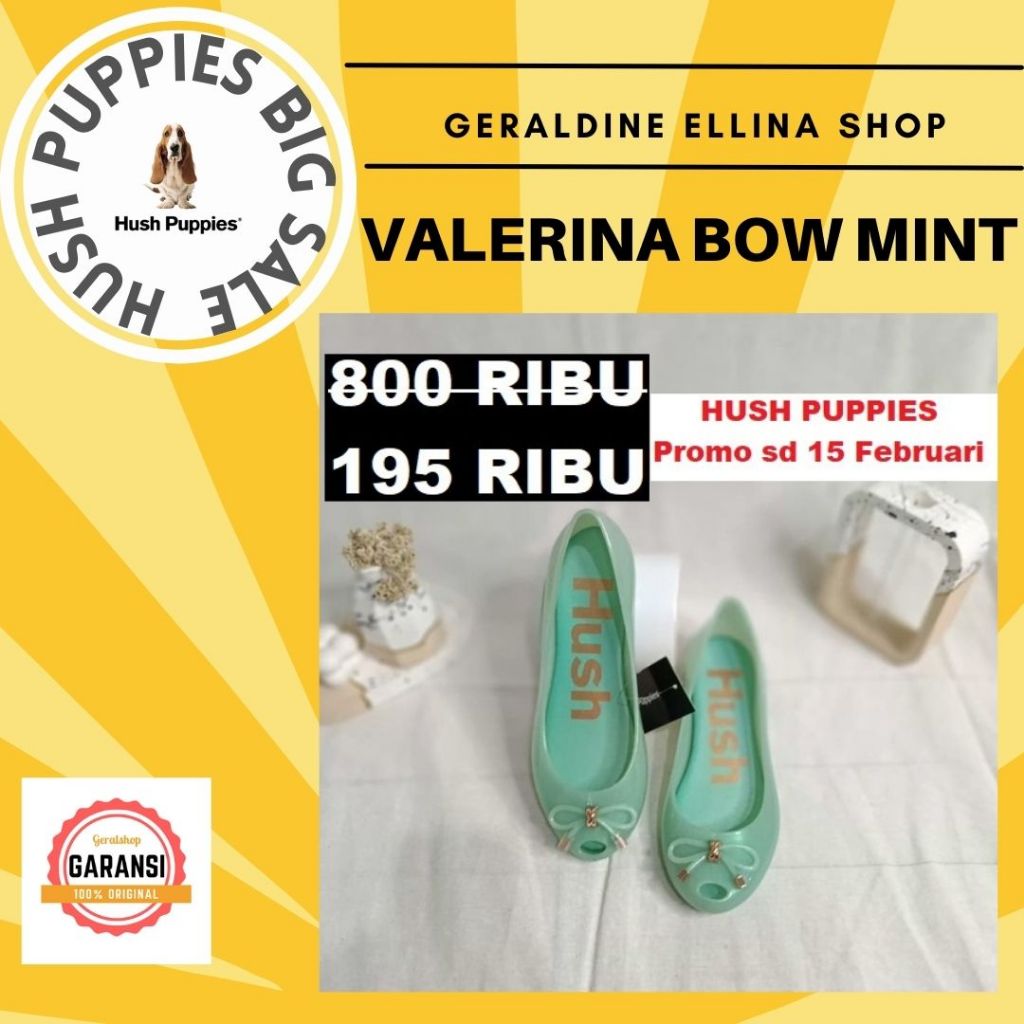 Sepatu flat shoes wanita sale Hush Puppies original sale store seri VALERINA BOW