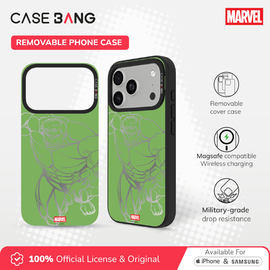 Casebang Removable Phone Case Cover Avenger Series - Hulk Magnetic Casing Iphone