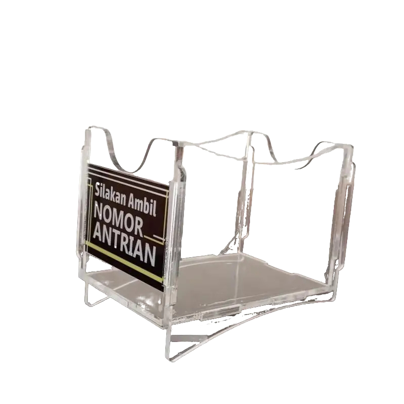 Akrilik Tempat Kartu Antrian, Kotak Akrilik untuk kartu Antrian, Akrilik Kotak Antrian