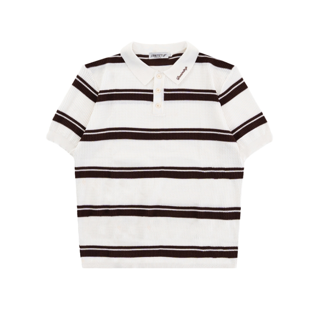 Denimitup Knit Polo - Choco Stripes - Knit