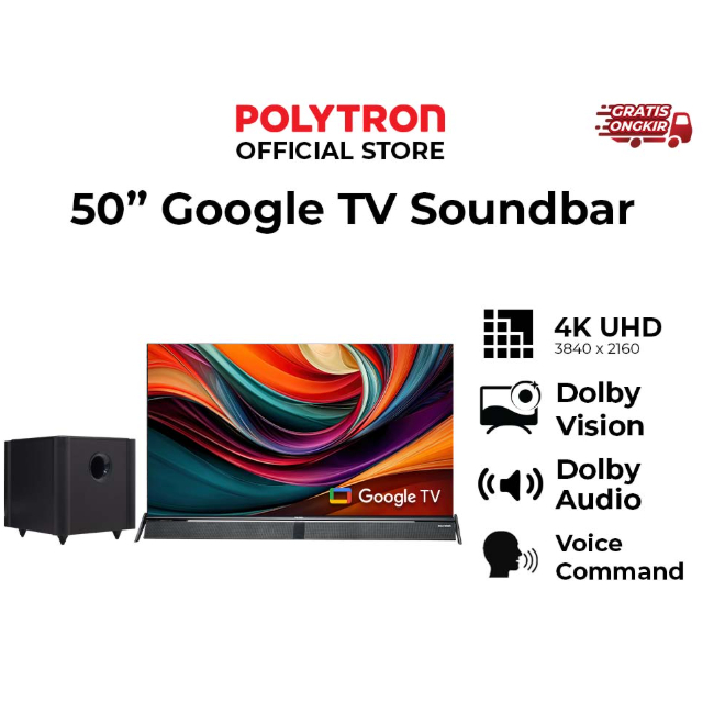 LED POLYTRON 50BUG5058 SOUNDBAR GOOGLE TV
