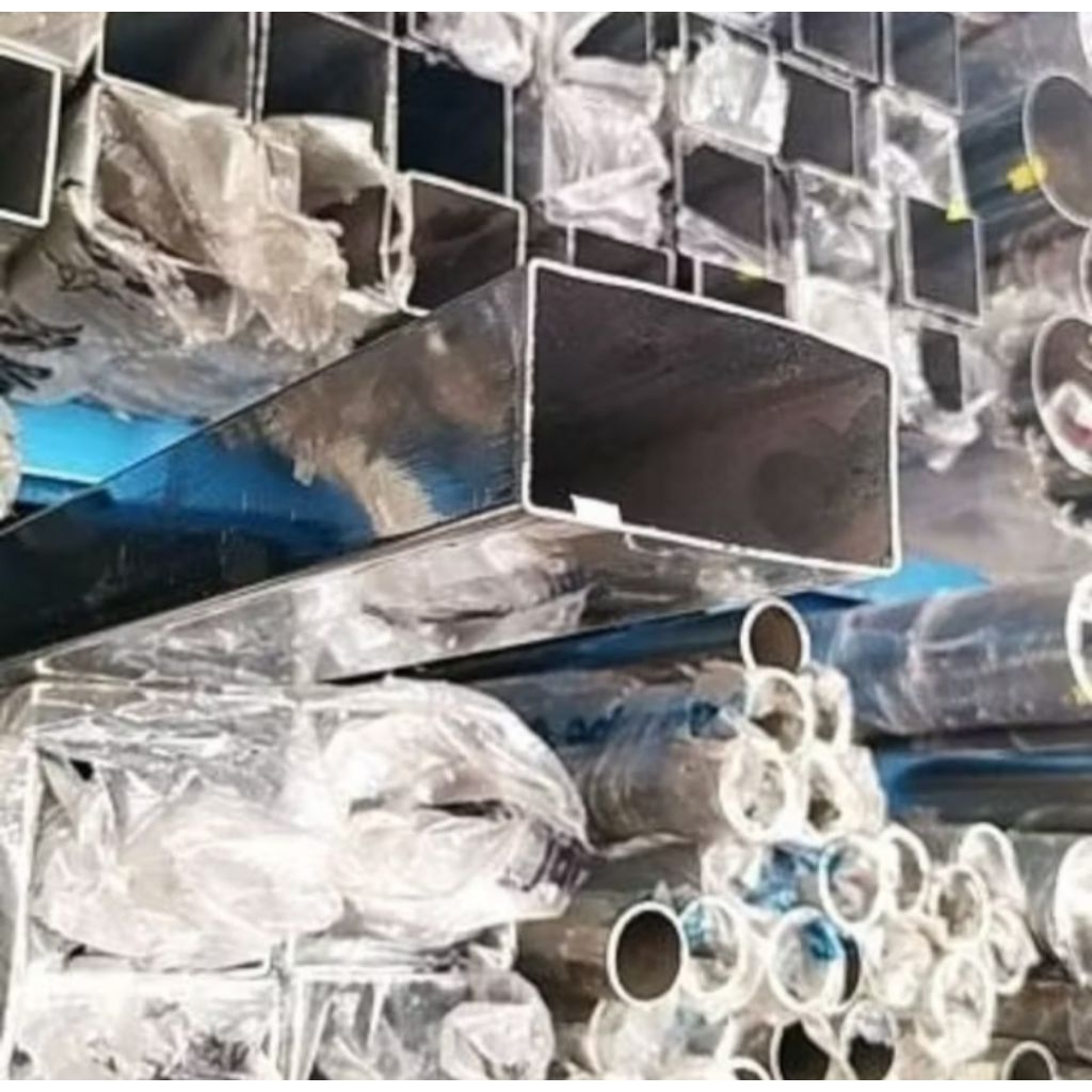 Pipa Kotak Stainless/Hollow Stainless Mirror 40x80 Tebal 1 mm Panjang 25 cm