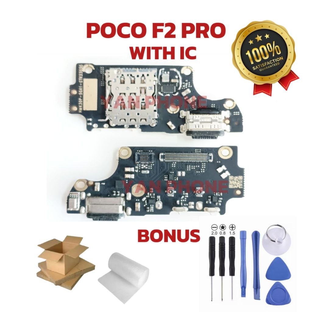 Konektor Cas Mesin Poco F2 Pro - Pcb Original With IC Poco F2 Pro (Bonus Obeng 8 In 1)