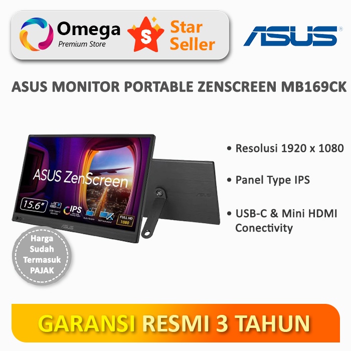 Monitor Portable Asus ZenScreen MB169CK 16" IPS FHD