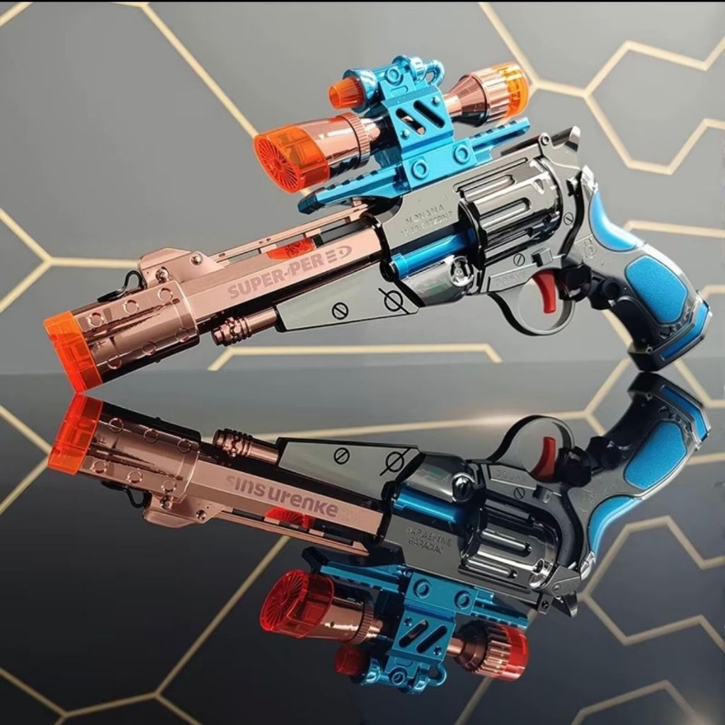 Mainan Pistol Tembakan Elektrik Bisa Keluar Asap (Smoke) Dengan Suara Lampu Dan Bisa Gerak Maju Mund