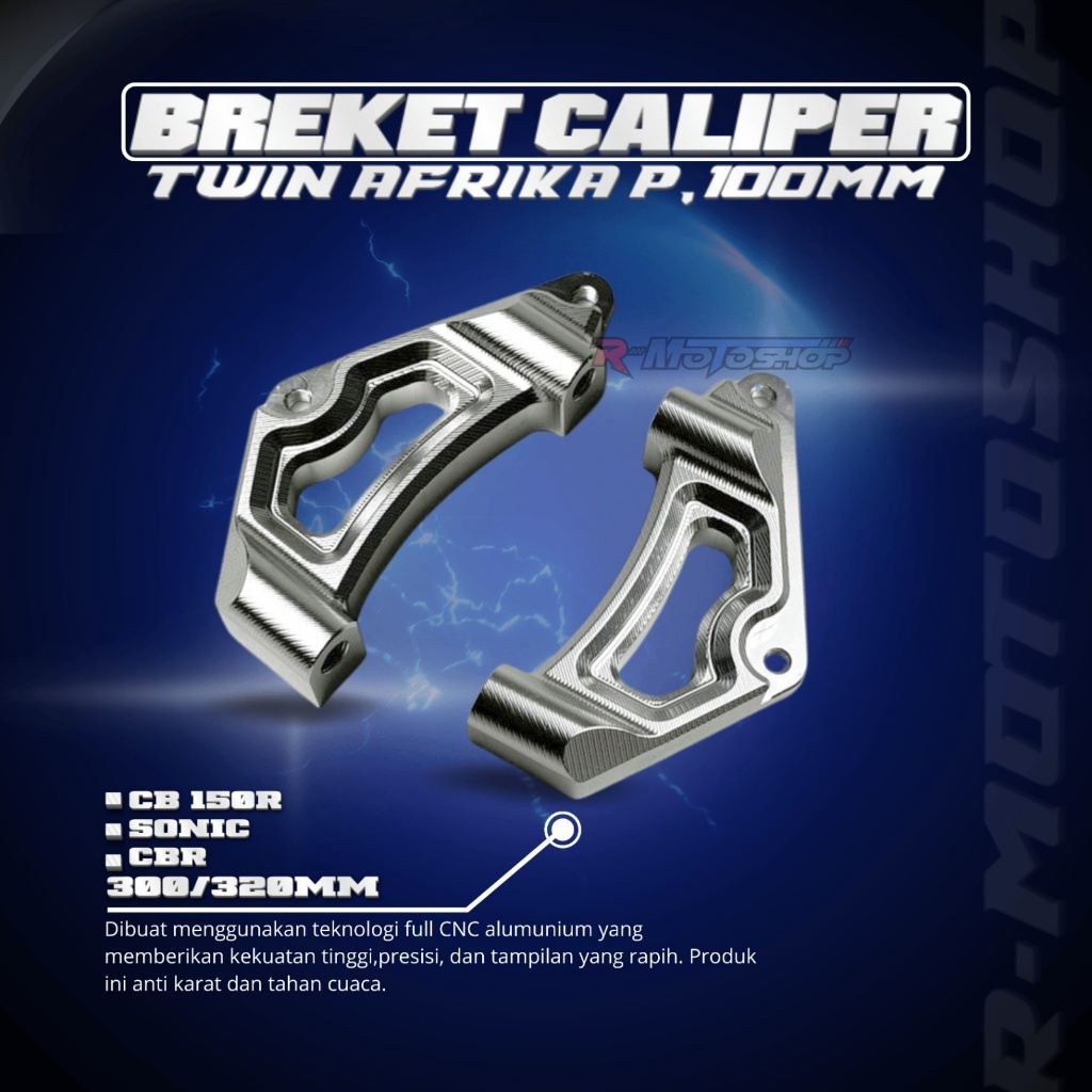 R-Motoshop BREKET KALIPER TWIN AFRICKA PITCH 100MM CB 150R/SONIC CBR DISC 300/320MM