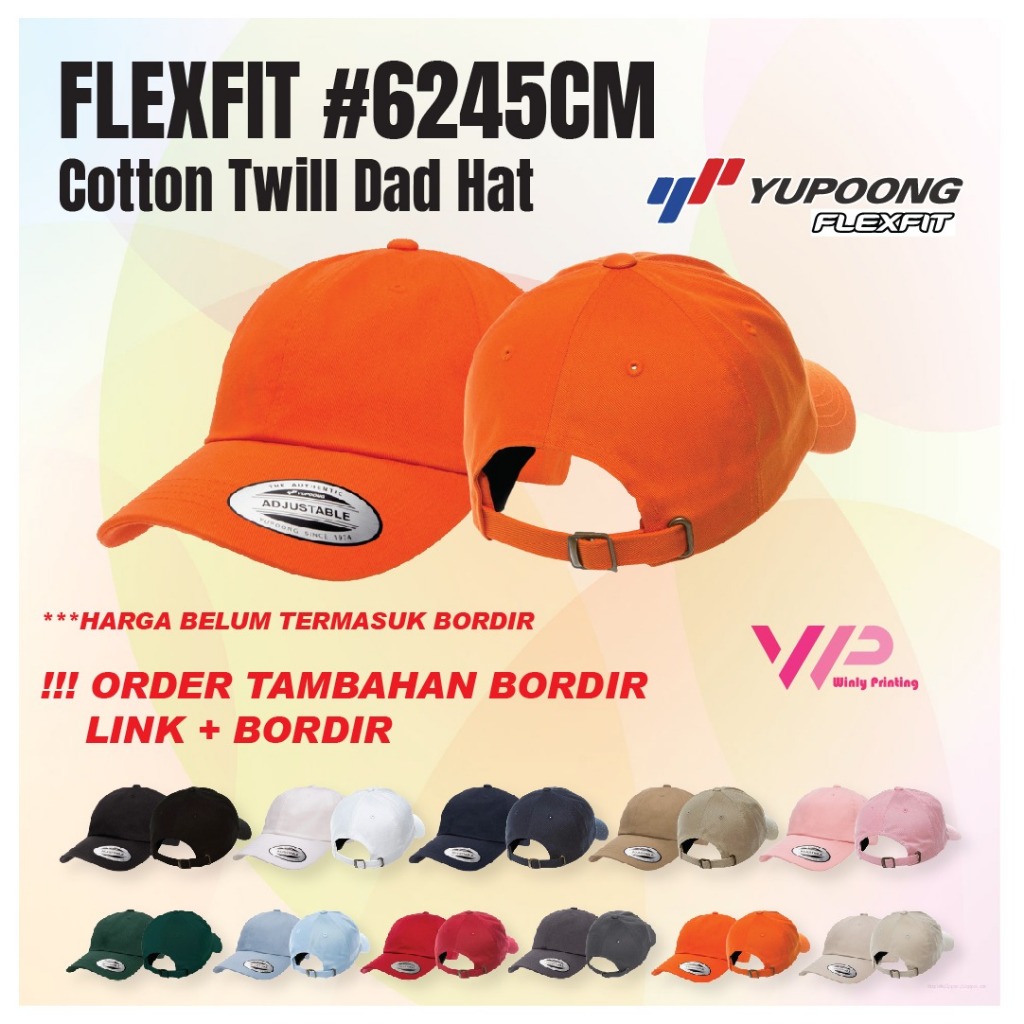 TOPI FLEXFIT YUPOONG 6245CM LOW PROFILE DAD HAT ORIGINAL 100% NEW