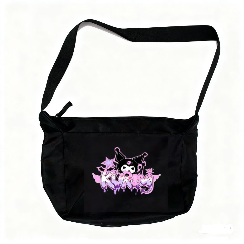 Tas Slempang Anak Cewe Gambsr Kuromi Hello kity BELLERINA CAPPUCINO warna hitam anti air ( gratis na