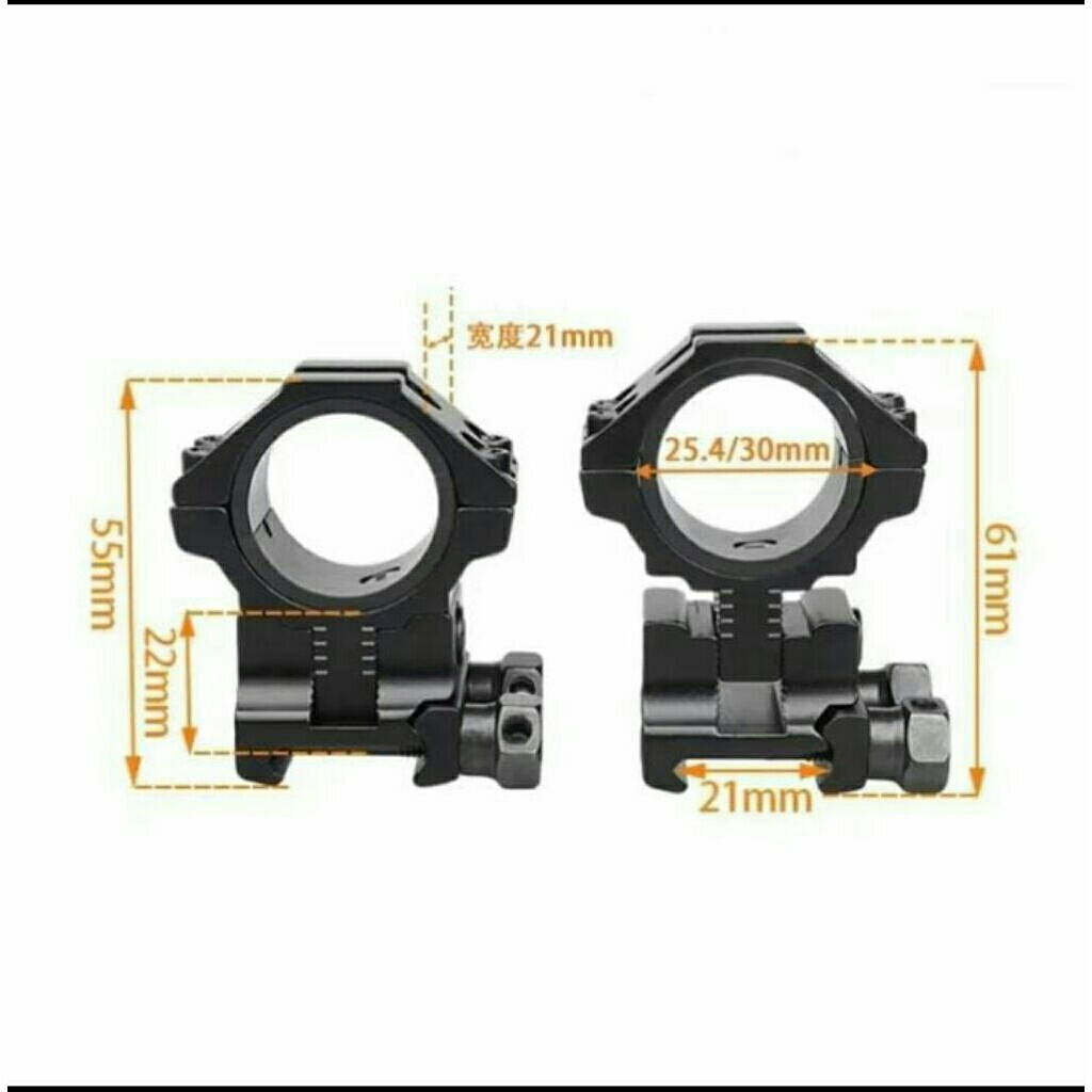 Mounting Teleskop Adjustable – Mounting Rel 11 / Rel 22 – Ring Scope Adjustable Tube 34mm Adaptor