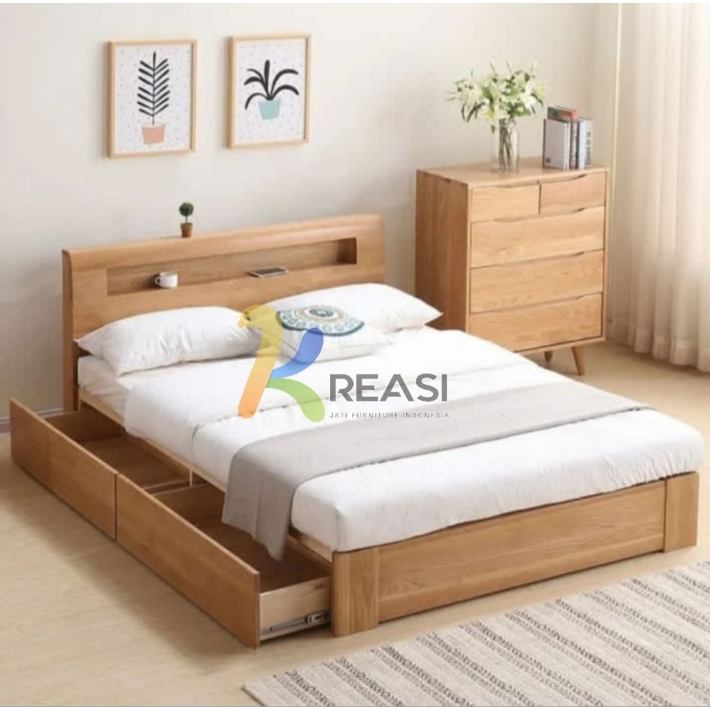 Divan Bed Frame Minimalis 2 Laci