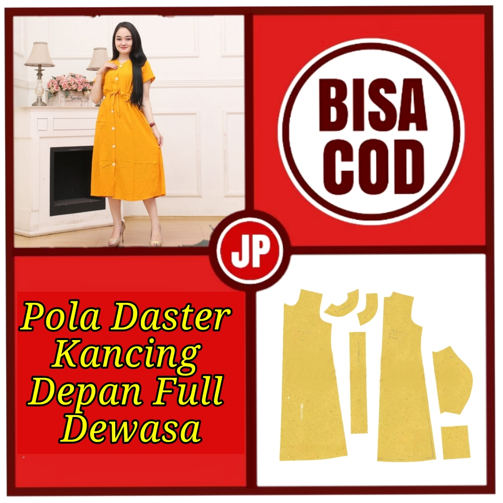 Pola Daster Dewasa Kancing Depan Full/Pola Daster Dewasa/Pola Jahit/