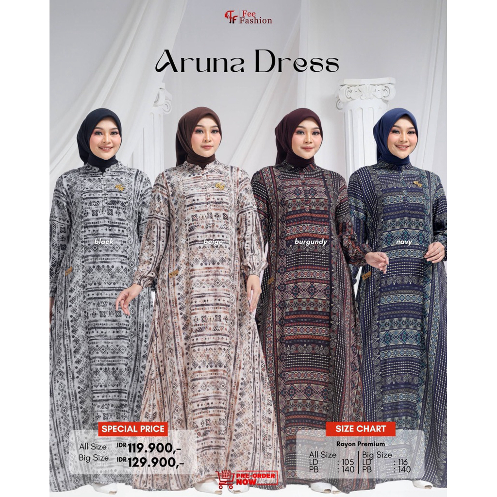 Fee Fashion - Dress / Gamis / Aruna Dress Fee Fashion