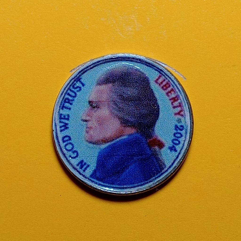 KOIN BERWARNA  5 Cent USA 2004 - Thomas Jefferson ( dua sisi )