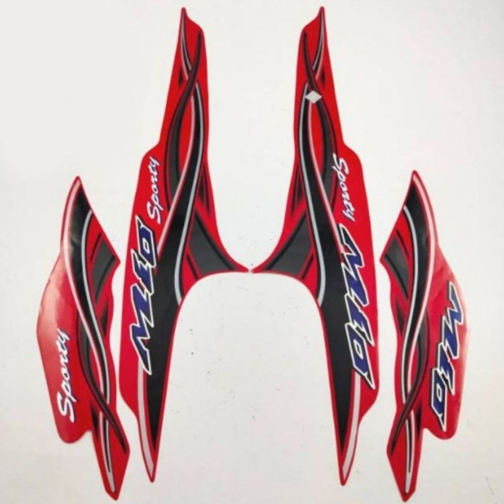 Striping stiker body motor Yamaha Mio Sporty merah 2005 stiker list bodi mio sporty tahun 2005