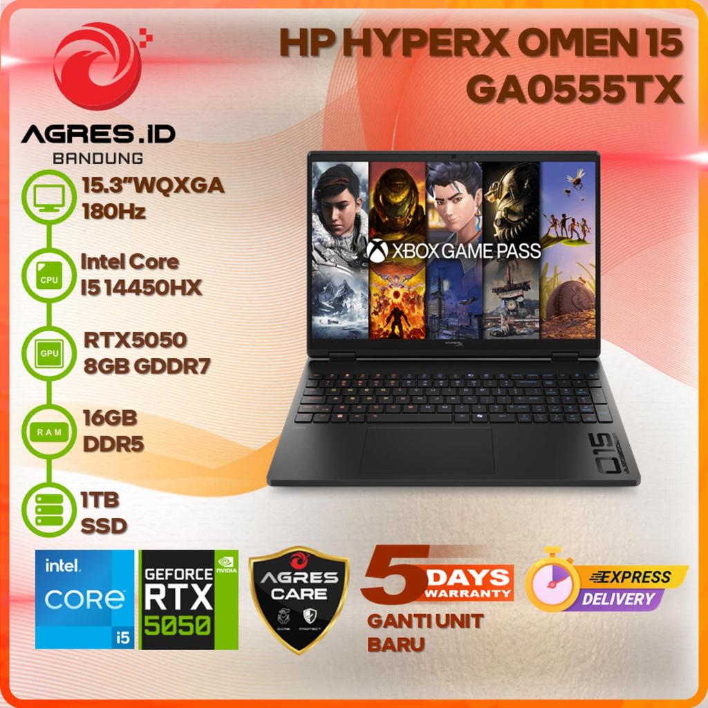 HP HYPERX OMEN 15 GA0555TX I5 14450HX RTX5050 16GB 1TB 15.3" WQXGA IPS