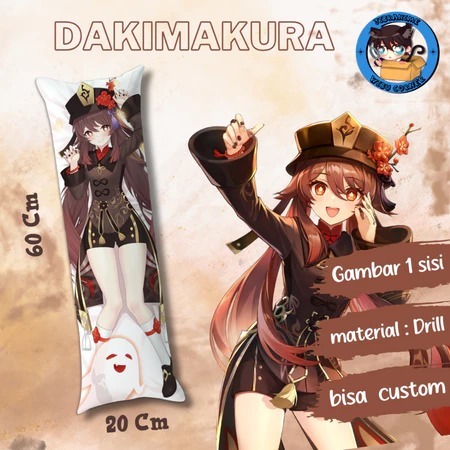 Dakimakura Premium HD Anime Hu Tao Gensihn Impact / Bantal Guling Peluk