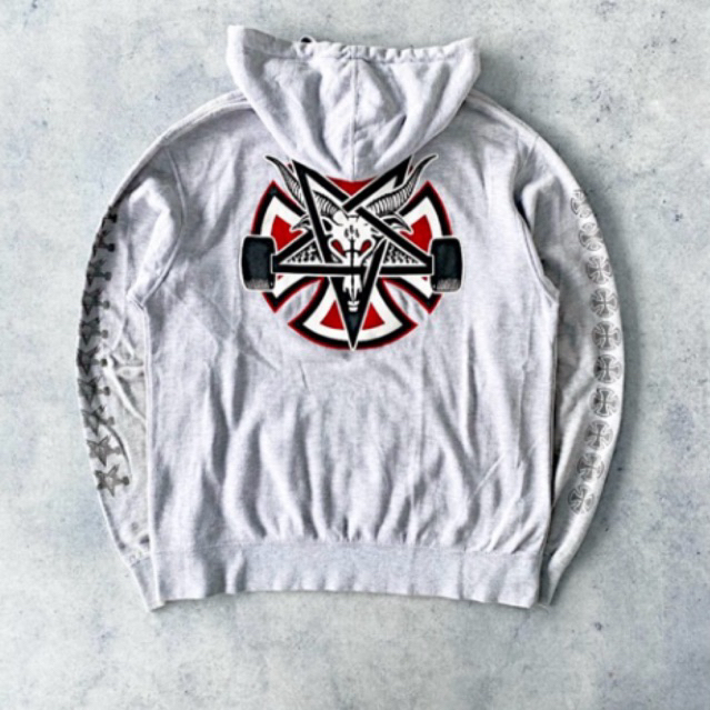 Ramadhan - COD - Hoodie Independent x Thrasher Pentagram Grey branded fulltag high quality