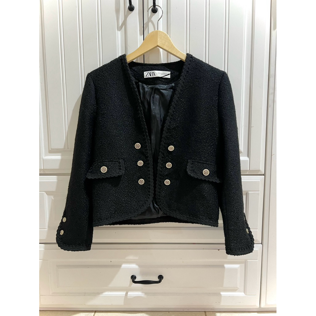 ZARA Crop Tweed Blazer