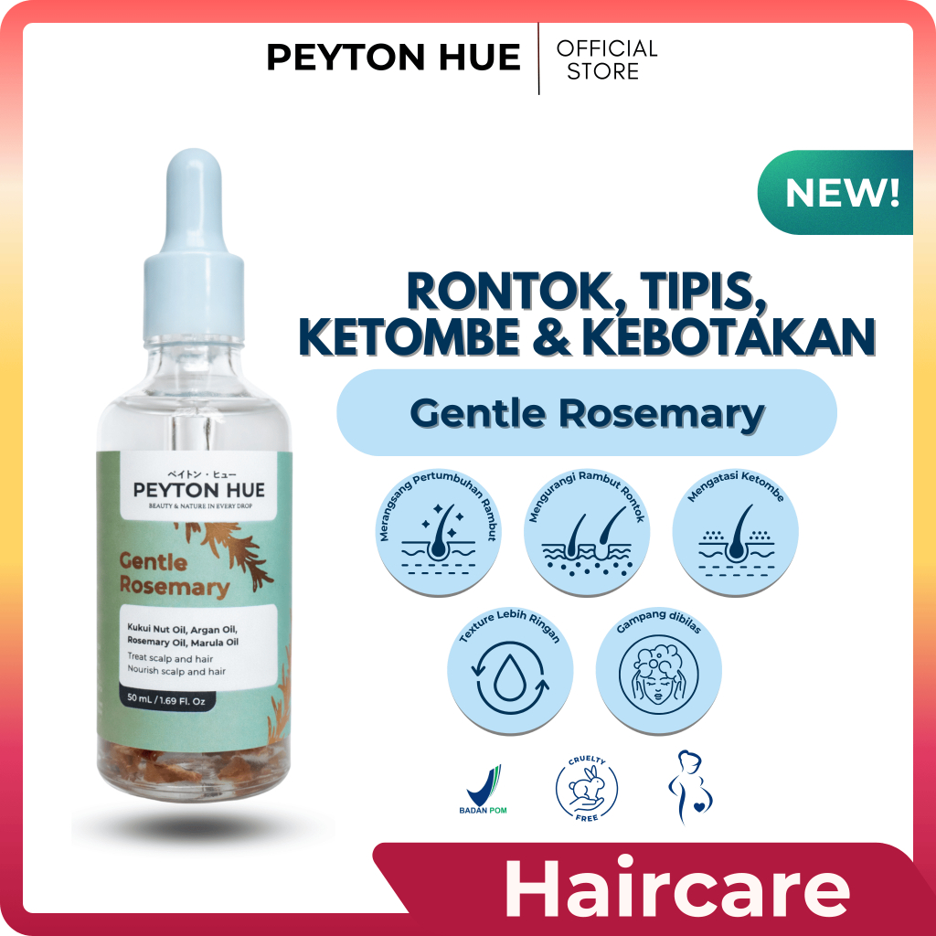 PEYTON HUE - Gentle Rosemary Oil - Minyak Serum Untuk rambut Rontok, Botak, dan Tipis