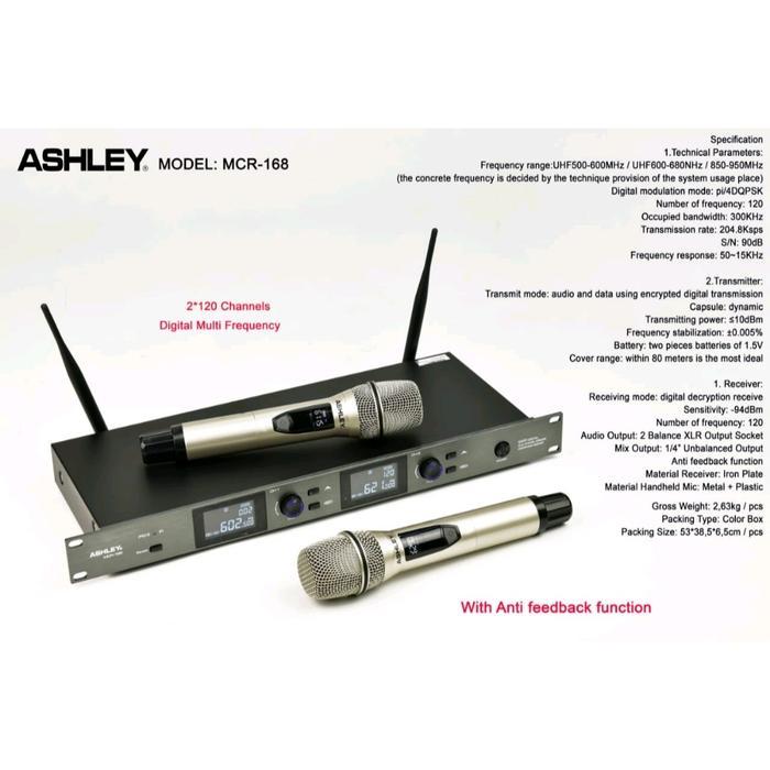 MIC WIRELESS ASHLEY MCR168 MIC WIRELESS ASHLEY MCR-168 ORIGINAL MIC ASHLEY MCR 168
