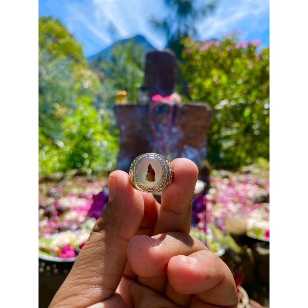 cincin batu akik motif semar