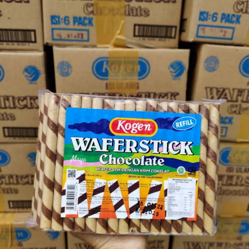 Kogen Wafer Stick Chocolate Refill 600g Pcs/Dus - Wafer Stik Astor Coklat Kogen Maya Cemilan Enak