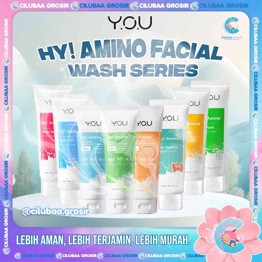 YOU Hy Amino Facial Wash Contr Oil || AC Ttack || Glo Win || Wow Tery || Bye-Byeteria || Sabun Pembe