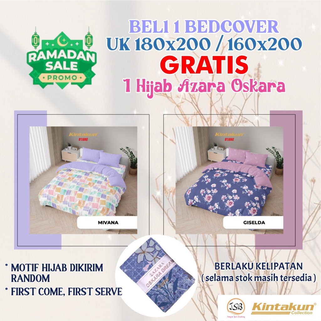 Bedcover Kintakun Dluxe Uk 180X200/160x200 Tinggi 25cm Kintakun Bedcover Badcover Bed cover Bedcover