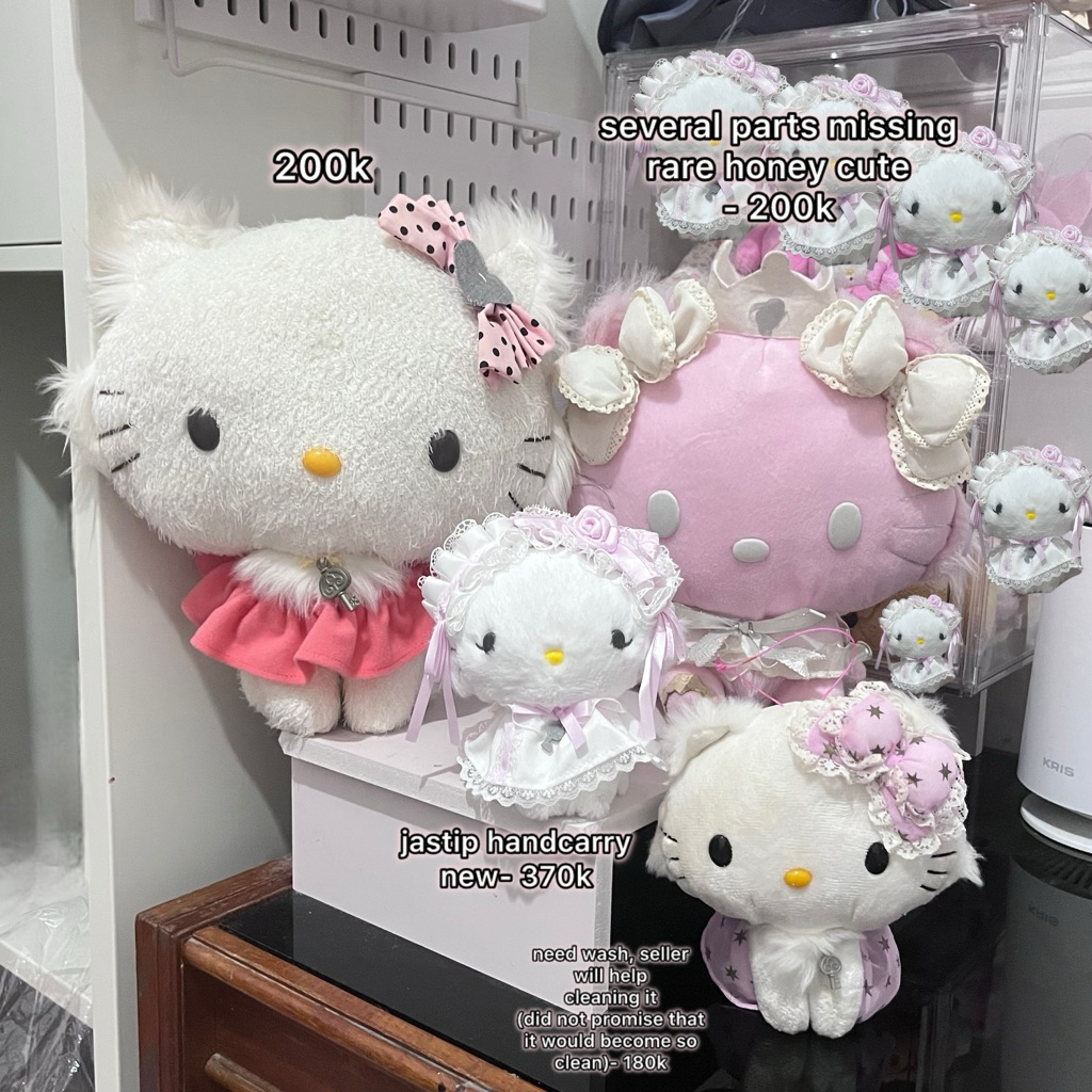 charmmy kitty sario & honeycute plush & keychainn
