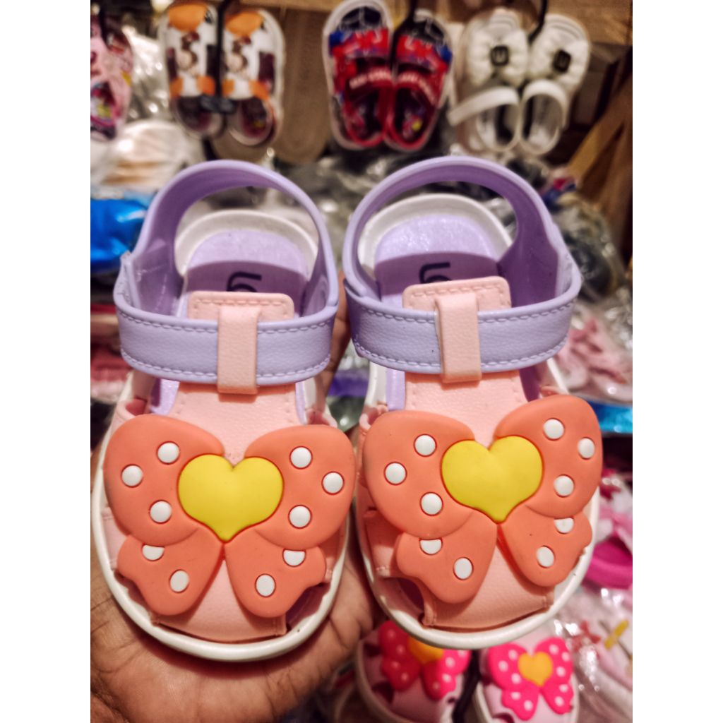 SANDAL BALITA ANAK PEREMPUAN BAHAN KARET JELY LENTUR MODEL LUCU TALI BELAKANG