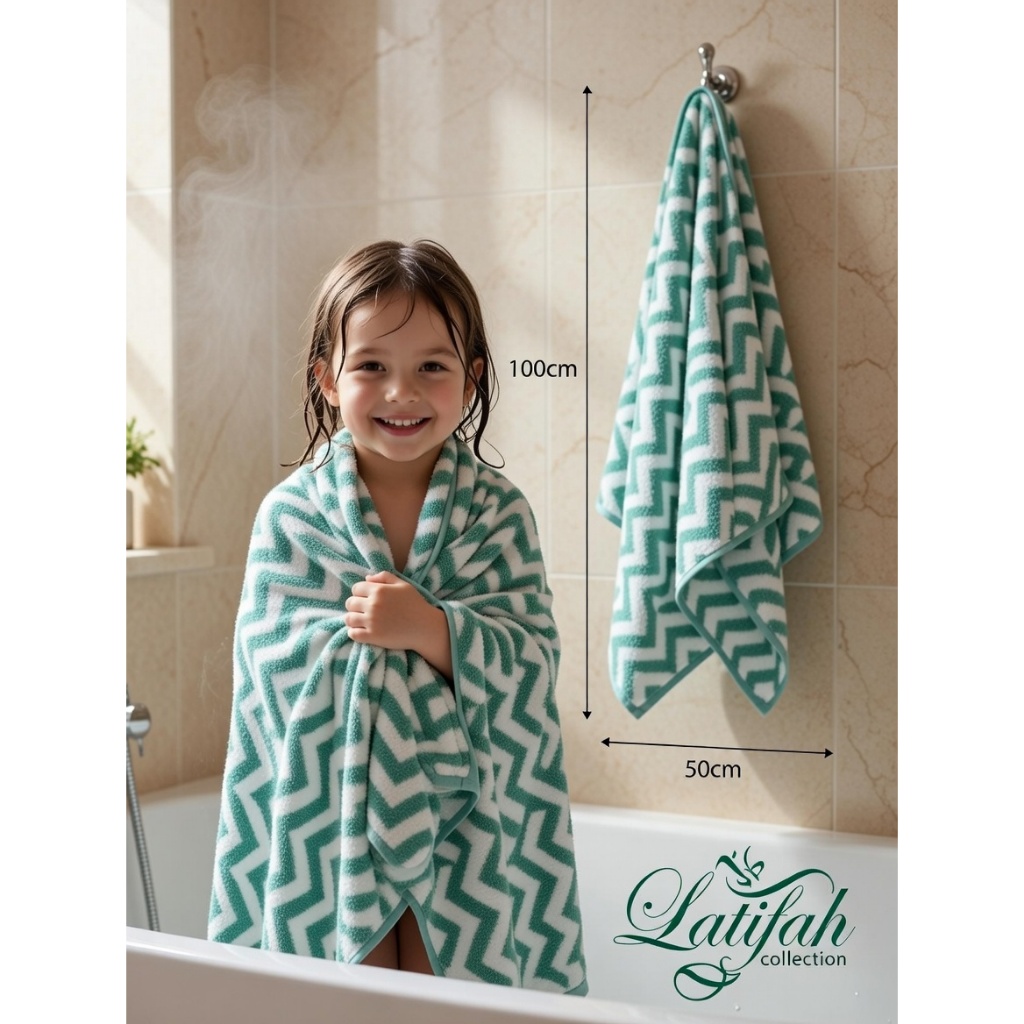 Handuk anak - anak , handuk bayi motif salur, panjang -+100cm lebar -+50cm
