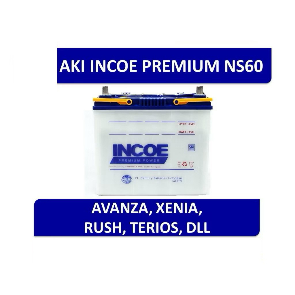 Aki INCOE NS60 (Aki Basah) | Untuk Mobil Avanza, Xenia, Rush, Terios, Mirage (2006-2014)
