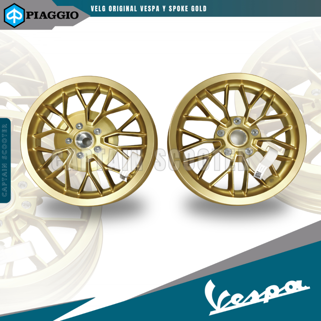 VELG ORIGINAL PIAGGIO CHEMCO Y SPOKE Nebura Gold Vespa Sprint Primavera S LX Ring12