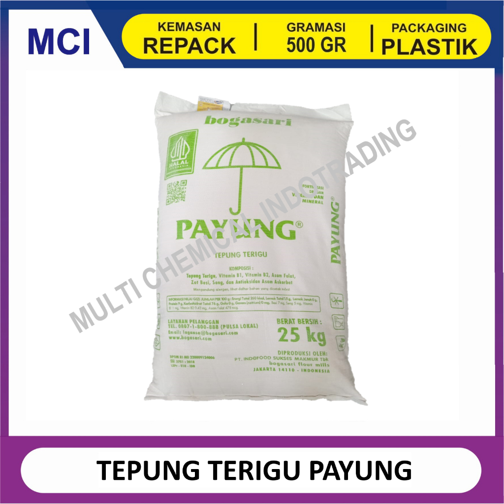 TERIGU PAYUNG - REPACK 500 GR / TEPUNG TERIGU PAYUNG BOGASARI