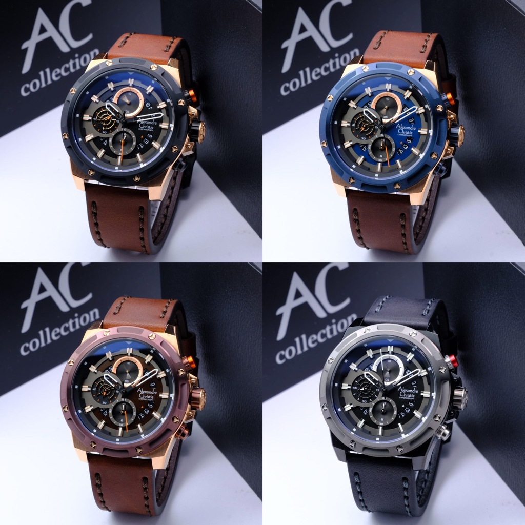 JAM TANGAN PRIA ALEXANDRE CHRISTIE AC6506 / AC 6506 LEATHER ORIGINAL GARANSI RESMI 1TAHUN