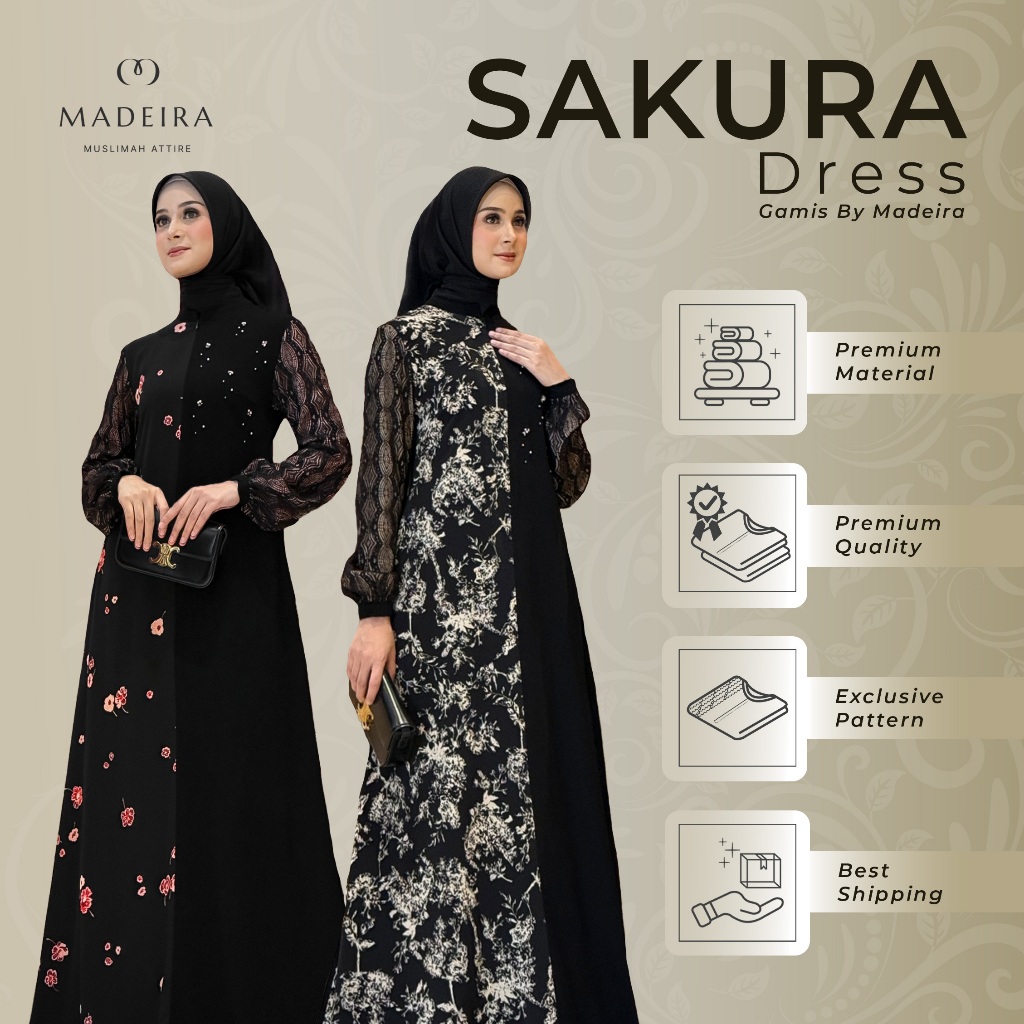 Gamis Brokat Payet Premium Elegan - Madeira - Sakura Dress