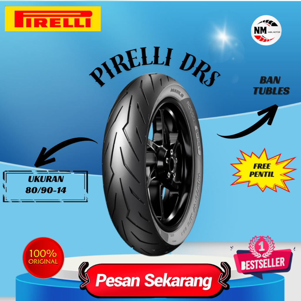 Ban Pirelli Diablo Rosso Sport 80/90 Ring 14 Ban Matic vario beat mio TL